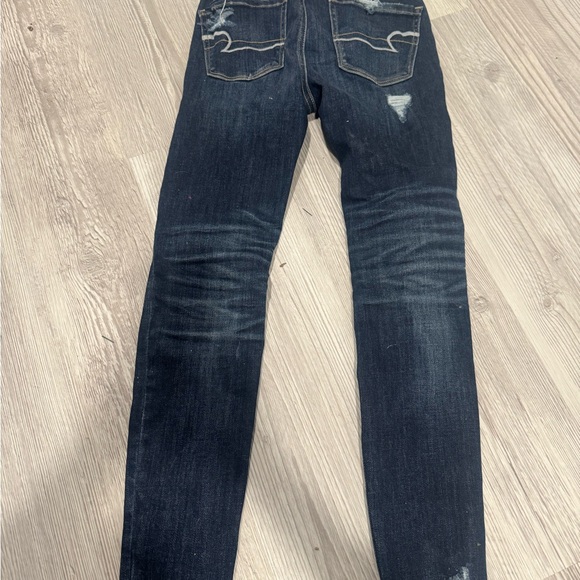 American Eagle Outfitters Blue Skinny Jeans with Distressed Design - Picture 3 of 4